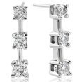 thumbnail image 2 of 1ct Three Stone Diamond Earrings 14K White Gold, 2 of 2