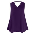 thumbnail image 5 of AherBiu Plus Size Tank Tops Loose Fitting V Neck Sleeveless Solid Basic T Shirt Fashion Stretchy Summer Causal Tank Tops, 5 of 5