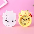 thumbnail image 3 of SHISUYAN 1pc Cat Alarm Clock Desk Clock Creative Cartoon Cat Shape Design Alarm (Yellow without Battery Random Font Style), 3 of 8
