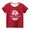 thumbnail image 2 of EGNMCR Blouses & Chemises à Manches Courtes Col Rond pour Tout-Petits Garçons Filles Mode Imprimé Ufs de Lapin de Pâques, 2 of 4