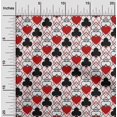 thumbnail image 2 of oneOone Coton Cambric Rouge Carte de Poker Tissu Imprimé par la Cour 56 Pouces de Large, 2 of 4