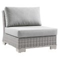 thumbnail image 4 of Modway Conway Rattan & Fabric Outdoor Patio Armless Chair in Light Gray, 4 of 8