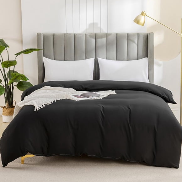 Skimsklo Washed Cotton Quilt Cover Set for Dorm Bed 173X229Cm | Soft Breathable Double-Sided Bedding Cover for Students - Reversible Comforter Cover for Home Bedroom Decor, Twin Full Size, Fade Resi