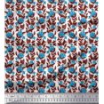 thumbnail image 1 of Soimoi Poly Georgette Fabric Leaves & Floral Block Print Sewing Fabric Yard 52 Inch Wide, 1 of 3