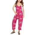 thumbnail image 2 of Girls Jumpsuit Bow Print Jumpsuits Rompers for Girls Loose Casual Rompers with Pockets Cute Outfits for Girls 4-5 Y, 2 of 6