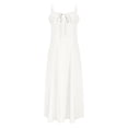 thumbnail image 4 of VEKDONE Women's Casual Split Drawstring Sundress With Straps White S, 4 of 8