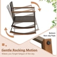 thumbnail image 2 of Gymax 3PCS Rattan Rocking Chair Bistro Set Armrest Cushion Table W/ Storage Shelf Patio, 2 of 6