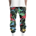 thumbnail image 3 of WRKEKC Cargo Pants for Men Camouflage Elastic Waist Straight Leg Drawstring Pocket Work Pants for Gear, 3 of 6