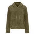 thumbnail image 4 of Simua Womens 2024 Hoodies Drawstring Hooded Pullover Fuzzy Solid Color Sweatshirt Casual Long Sleeve Tops, 4 of 6