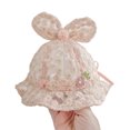 thumbnail image 3 of Fortune Baby Girl Summer Hat Mesh Flower Hat Infant Sweet Bow Cap, 3 of 9