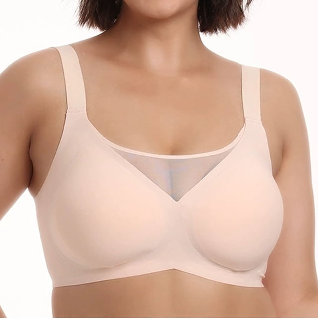 MIONGO Plus Size Seamless Jelly Bra No Underwire Design for Maximum Comfort and Sag Retraction Support