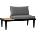 thumbnail image 1 of Outsunny Causeuse d'Extérieur avec Plateau Latéral, Causeuse de Patio Rembourrée, Gris, 1 of 10