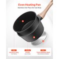 thumbnail image 3 of VEVOR 1.5 QT Saucepan, Nonstick Saucepan with Tempered Glass Lid, Multipurpose Cooking Sauce Pot with Detachable Handle, Sauce Pan Small Kitchen Cooking Pot with Coating, Induction Compatible, Black, 3 of 9