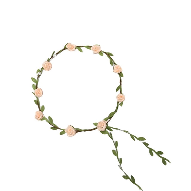 Rbaofujie Beach Simulation Rose Flower Mori Headband Wreath Photo Props