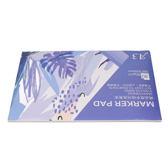 Papier en papier marqueur, 30 feuilles de papier d'art pour dessin, grand, texturé, très absorbant, surfaces et textures permettant le dessin et la peinture, idéal pour les