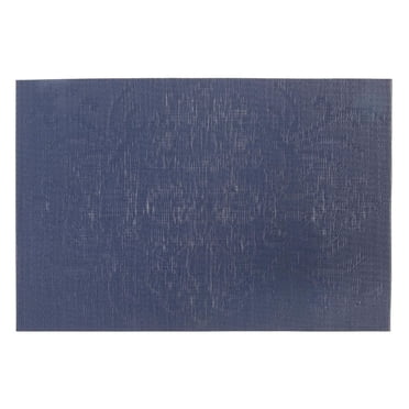 IH Casa Decor Vinyl Placemat Damask Navy Blue - Set of 12
