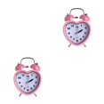 thumbnail image 3 of QualitChoice Réveil Cloche Cœur 3 Pouces Veilleuse Réveil Table Horloges Numériques Enfants Filles Chambre Dortoir Bureau à Domicile Rose 2ensemble, 3 of 6
