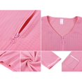 thumbnail image 3 of Women‘s Zipper Robes 3/4 Sleeve Zip Front Robe Knee Length Lightweight Housecoats with Pockets, 3 of 10