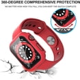 thumbnail image 4 of KOMI 2-Pack for Apple Watch Series 9/8/7/6/5/4/Series SE/SE 2 45mm All-around Screen Protector Case, Tempered Glass Screen Protector Case Ultra-thin for iWatch 45mm Protection Cover - Red, 4 of 5