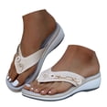 thumbnail image 1 of IUJSOY Womens Slide Sandals Wedge Heel Flip Flops Comfortable Breathable Fashion Slip on Beach Shoes, 1 of 9
