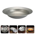 thumbnail image 3 of Salad Plate Shallow Salad Plate Stainless Steel Plate Kitchen Serving Plate Food Mixing Basin, 3 of 9