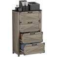 thumbnail image 1 of HOMCOM 4 Drawer File Cabinet Lateral Filing Cabinet for Home Office, Grey, 1 of 10