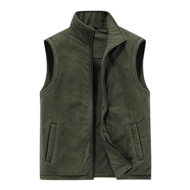 Birdeem Mens Thin Workwear Solid Color Stand Collar Sleeveless Jacket Tank Tops