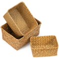 thumbnail image 1 of 6X Seagrass Storage Basket, Multisize Handmade Rattan Shelf Baskets & Home Storage Bins Baskets for Decoration, 1 of 6