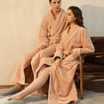 thumbnail image 4 of Gift TIMIFIS Mens Womens Robe Soft Plush Fleece Hooded Bathrobe, Full Length Long Warm Lounge Robe Spa Bath Robe with Hood pring/Summer, 4 of 6