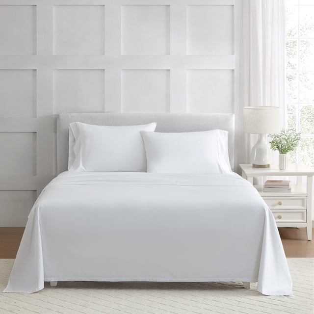 Martha Stewart Everyday Pima Cotton 600 Thread Count White Sheet Set, Double