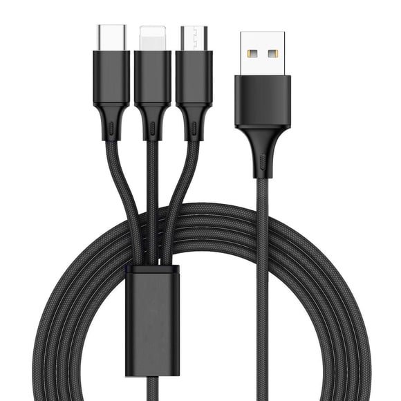 SURJDE 2 Pack Multi USB Charger Cable-Zoda 3 in 1 USB Fast Charging Cable USB to Type c/Micro USB Charging Cord Compatible Samsung Galaxy S9 S8 Note 8, Pixel, LG V30 and More Black