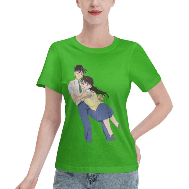 T-Shirt Basique à Manches Courtes pour Femmes Conan and Xiaolan