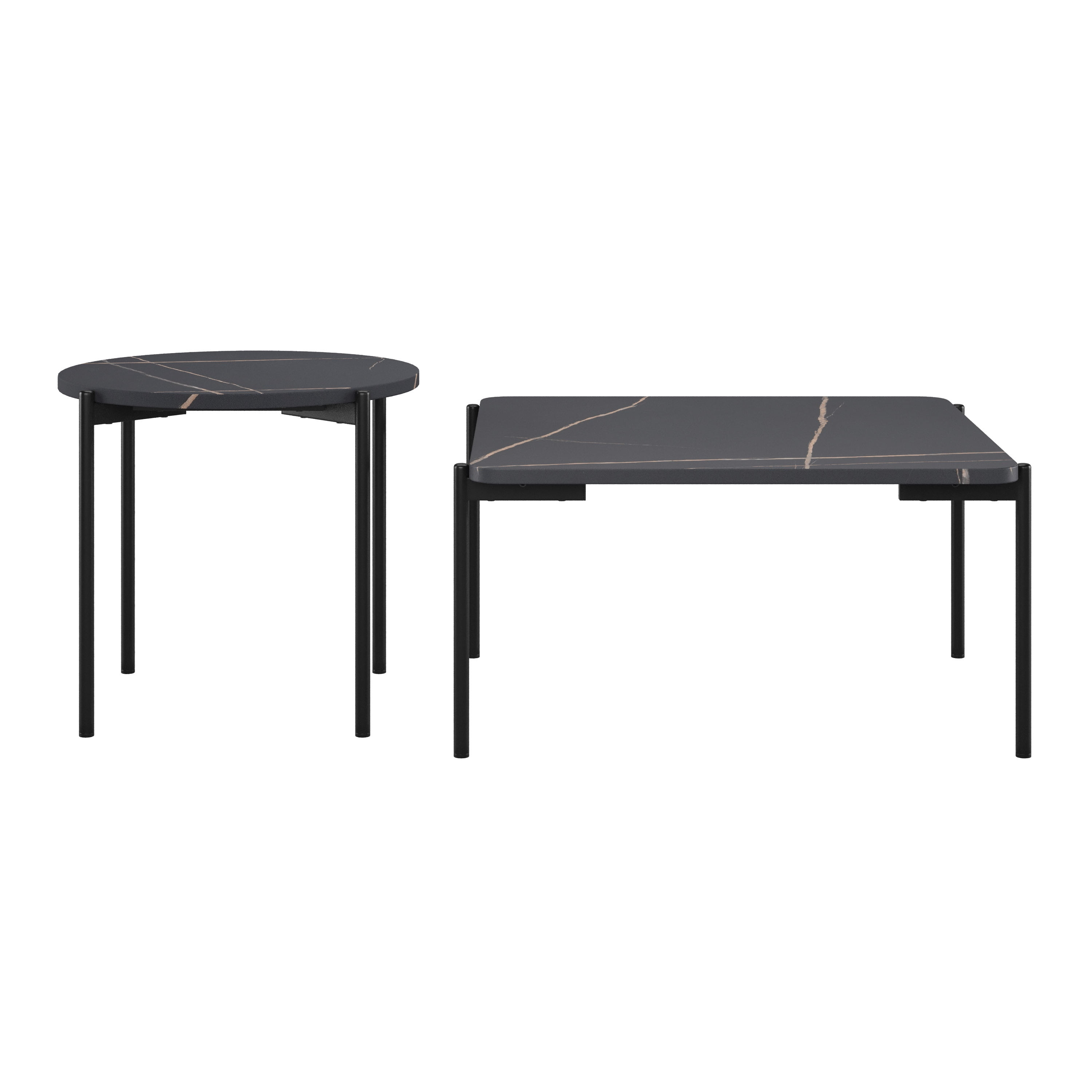 Ensemble de tables basses et d'appoint d'intérieur CorLiving Arlo avec finition marbrée