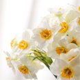 thumbnail image 4 of Artificial Flower Bundle Simulation Floral Decor Home Office artificial flower bundle Plant Ornament Wedding Fake Flower Bouquet, White, 4 of 9