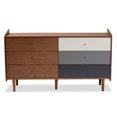 thumbnail image 3 of Bowery Hill Walnut Brown and Grey Finished Wood 6-Drawer Dresser, 3 of 9