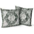 thumbnail image 1 of Dark Green Boho Throw Pillow Covers Set of 2 Monaco Rug Carpet Double Sided Pattern Cotton Soft Pillow Case Cushion Cover Pillowcase for Garden Couch Sofa Bed Decorative 16x16 inch, 1 of 5