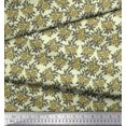 thumbnail image 2 of Soimoi Moss Georgette Fabric Leaves & Floral Block Printed Craft Fabric by The Yard 42 Inch Wide, 2 of 3