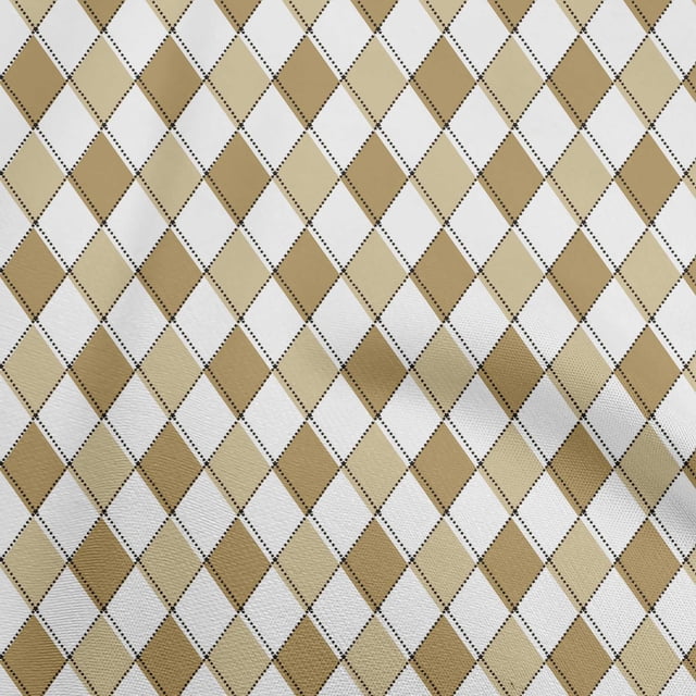 oneOone Rayon Light Brown Fabric Argyle Craft Projects Decor Fabric Printed By The Yard 56 Inch Wide