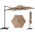 thumbnail image 1 of Costway Parasol Déporté de Patio 10 Pi avec Rotation à 360°, Évent, Base en Croix Incluse Beige, 1 of 9