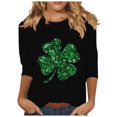 thumbnail image 2 of Meichang Femmes Hauts à Manches 3/4 T-Shirts Joyeuse Saint-Patrick T-Shirts Graphiques Trèfle Porte-Bonheur T-Shirts Coupe Ample Col Rond T-Shirts Joyeuse Saint-Patrick T-Shirt T-Shirts, 2 of 4