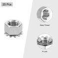 thumbnail image 3 of Uxcell Lot de 25 Écrou K-Lock 3/8 Pouces-16 avec Rondelle Externe, Acier Inoxydable 304 Argent, 3 of 6