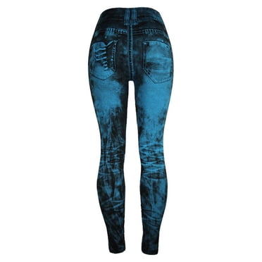 MIASHUI Women's Colorful Ultra Stretch Slim Fit Ankle Leggings Comfy Pant For Casual Wear And Comfortable Tights Light blue,M