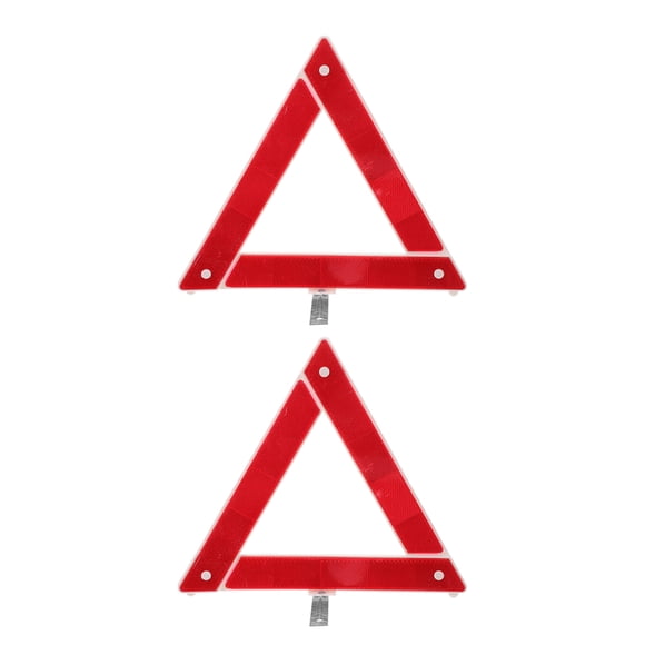 CRILSTYLEO 2Pcs Foldable Reflective Emergency Triangle for Car Roadside Safety Warning Sign Red