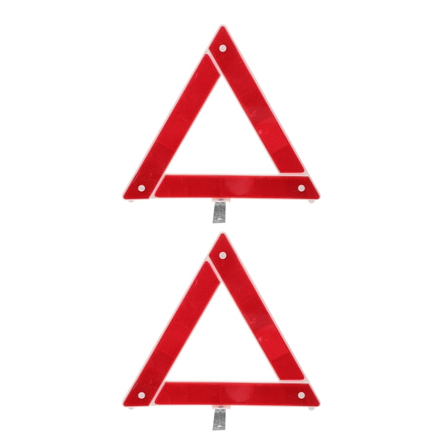 CRILSTYLEO 2Pcs Foldable Reflective Emergency Triangle for Car Roadside Safety Warning Sign Red