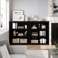 thumbnail image 4 of BeesClover Tall Farmhouse Bookshelf, Bookcase with Open Storage Shelves, Rustic Wood Display Shelf for Living Room, Home Office, 4 of 6
