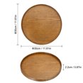 thumbnail image 2 of Unique Bargains 12' Round Wood Serving Tray Decorative Platter Home Kitchen Candle, Brown, 2 of 6