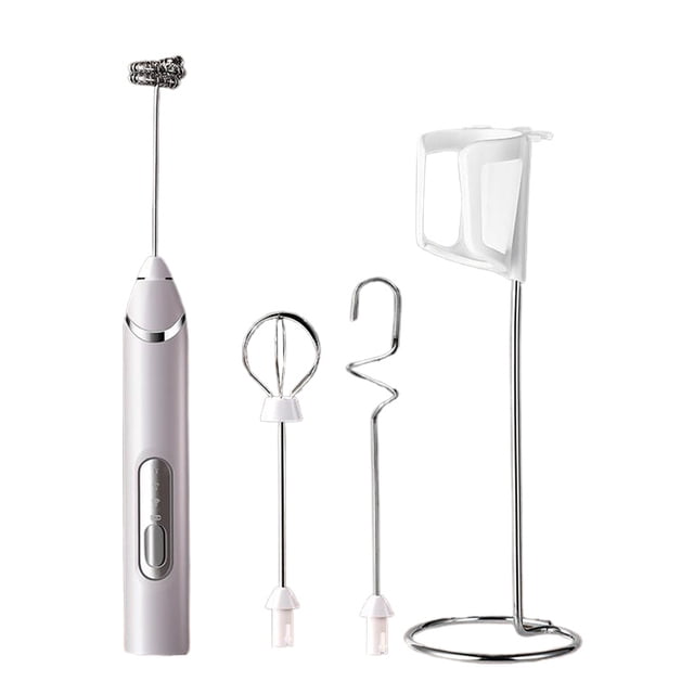 relayinert ABS Variable Speed Wireless Frother Stick For Coffee Lovers On Go Three Speed Variable Latte white