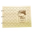 thumbnail image 1 of Custom Wedding Guest Book Personalized Wood Engraved Heart And Mason Jar Scrapbook, 1 of 6