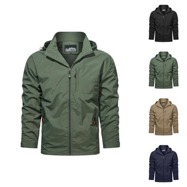 Casual Jackets for Men 2025 Fall Winter Trendy Long Sleeve Stand Collar Jacket with Pockets Outerwear Coat