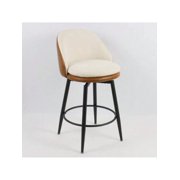 Eastvita Set of 2 Swivel Counter-Height Bar Stools. Double-Layer Upholstered Barstools with Back/Metal Legs for Kitchen Island or Pub. 26-Inch Modern Bar Stool Chairs